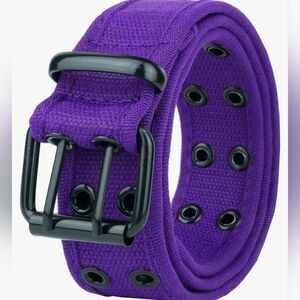 🔹️NWT Purple Durable Canvas Double Grommet Belt Medium
